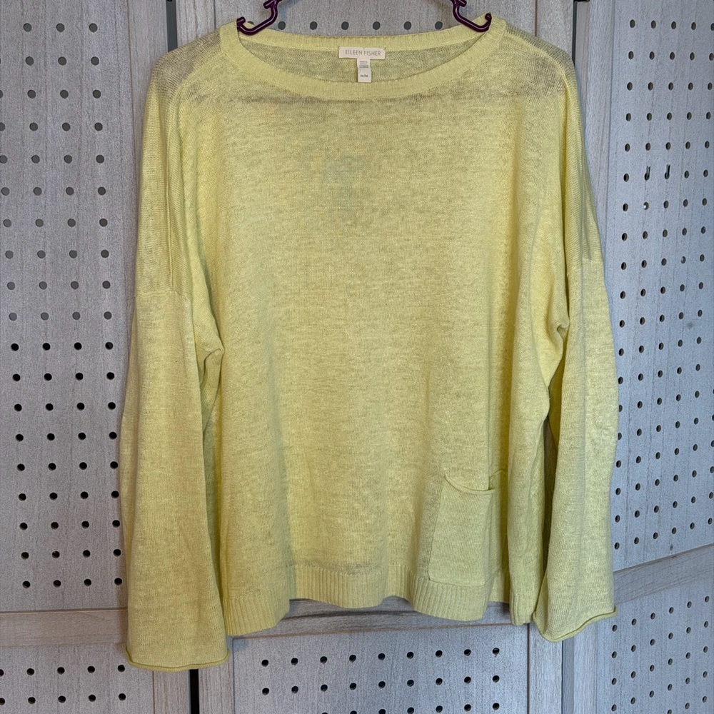 Eileen Fisher Soft Yellow Linin Top